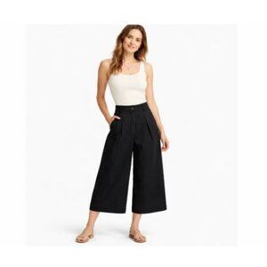 Aritzia Babaton Black Wide-Leg Tailored High-Rise Cropped Pants Women Size 00 Co